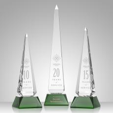 Bermudez Obelisk - Green - Crystal Trophies