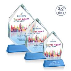 Boone  Ice Peak Full Color on Helton Sky Blue Peaks Crystal Trophy - Crystal Trophies