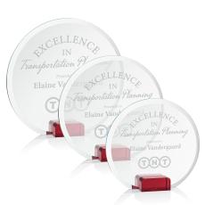 Ayala Red Circle Crystal Trophy - Crystal Trophies