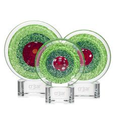 On Target Circle on Clear Base Glass Trophy - Glass Trophies