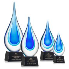 Eubanks on Small Crystal Base - Black - Glass Trophies