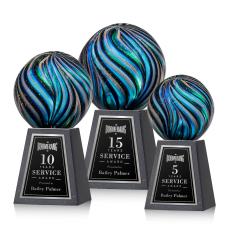 McCray Globe on Tall Marble Base Trophy - Glass Trophies