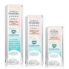 Waddell Globe Tower Full Color Towers Crystal Trophy - Crystal Trophies