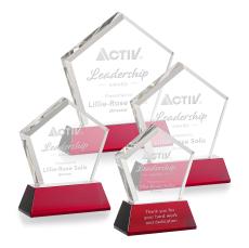 Costa on Base Red Polygon Crystal Trophy - Crystal Trophies