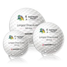 Saenz Full Color Golf Circle Crystal Trophy - Trophies