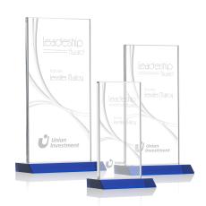 Rodrigues Liquid Blue Rectangle Crystal Trophy - Crystal Trophies