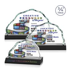 Pierre Full Color Black Crystal Trophy - Crystal Trophies