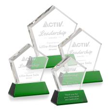 Costa on Base Green Polygon Crystal Trophy - Crystal Trophies