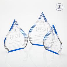 Wiggins Blue Tear Drop Acrylic Trophy - Acrylic Trophies