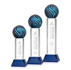 McCray Globe on Tower Base Glass Trophy - Glass Trophies