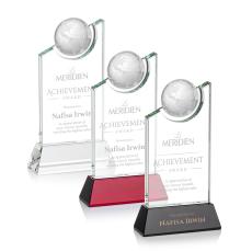 Vaughn Globe Optical Peaks Crystal Trophy - Crystal Trophies