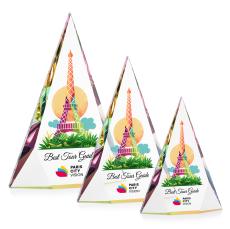 Bragg Full Color Prismatic Pyramid Crystal Trophy - Crystal Trophies