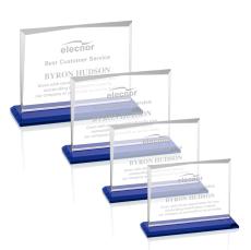 Kaplan Blue Rectangle Crystal Trophy - Crystal Trophies