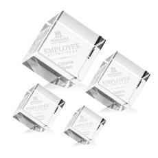 Klein Dotson Cube Square / Cube Crystal Trophy - Glass Trophies