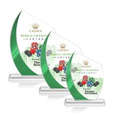 Sneed Full Color Green Peaks Crystal Trophy - Crystal Trophies