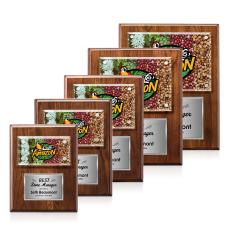 Woodward Full Color Plaque - Walnut/Silver - Wall Plaque Awards