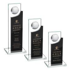 Oleary Golf Black Rectangle Crystal Trophy - Crystal Globe Awards