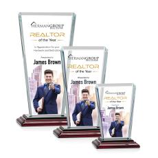 Frank Full Color Rosewood Rectangle Crystal Trophy - Crystal Trophies