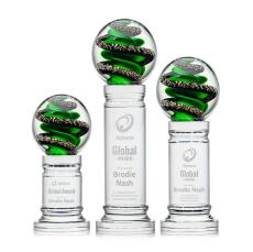 Boykin Towers on Crystal Pedestal Base Glass Trophy - Glass Trophies