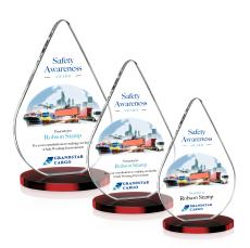 Moyer Full Color Red Tear Drop Crystal Trophy - Custom Trophies