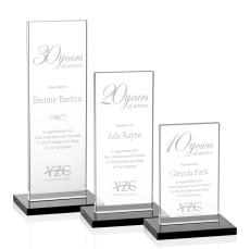 Riggs Black Rectangle Crystal Trophy - Crystal Trophies