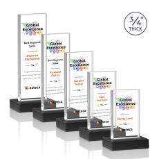 Barlow Full Color Black Rectangle Crystal Trophy - Crystal Trophies