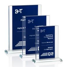 Sheldon Blue Rectangle Crystal Trophy - Crystal Trophies