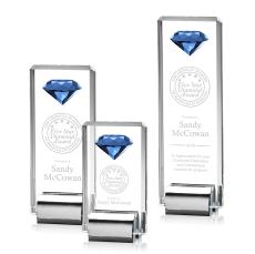Cortes Diamond Sapphire Crystal Trophy - Crystal Trophies