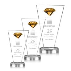 Guthrie Diamond Amber Crystal Trophy - Crystal Trophies