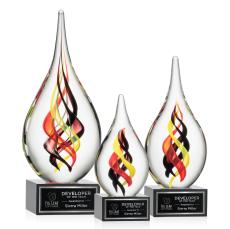 McCauley on Plated Crystal Base - Black - Glass Trophies