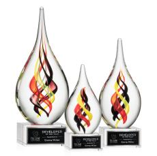 McCauley on Plated Crystal Base - Clear - Art Glass Trophies