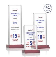 Stubbs Full Color Red Rectangle Crystal Trophy - Custom Trophies