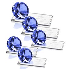 Diamond on Starfire Sapphire Crystal Trophy - Crystal Trophies