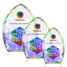 Grossman Full Color Prismatic Peaks Crystal Trophy - Crystal Trophies