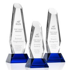 Amador on Base Blue Towers Crystal Trophy - Crystal Trophies
