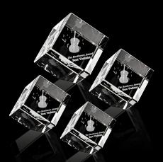 Klein Dotson Cube 3D Square / Cube Crystal Trophy - Glass Trophies