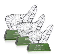 Cline Golf Green Unique Crystal Trophy - Trophies