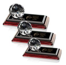 Diamond on Rosewood Diamond Crystal Trophy - Crystal Trophies