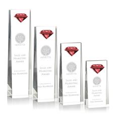 Stone Diamond Ruby Towers Crystal Trophy - Diamond Trophies