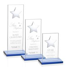 Zuniga Star Sky Blue/Silver Rectangle Crystal Trophy - Trophies