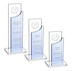 Tuttle Sky Blue Rectangle Crystal Trophy - Crystal Trophies