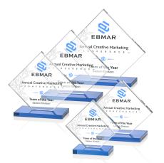 Argueta Full Color Sky Blue Crystal Trophy - Crystal Trophies