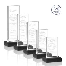 Barlow Black Rectangle Crystal Trophy - Crystal Trophies