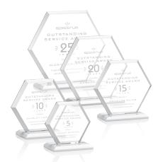 Santos Fagan Polygon Crystal Trophy - Crystal Trophies