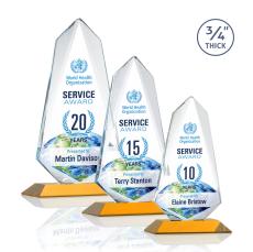 McMullen Full Color Amber Peaks Crystal Trophy - Crystal Trophies