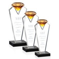 Leach Amber Crystal Trophy - Crystal Trophies