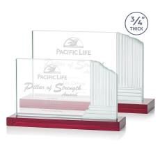 Marsh Red Rectangle Crystal Trophy - Crystal Trophies