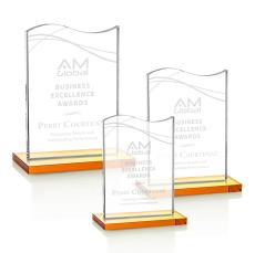 Dobbs Amber Unique Crystal Trophy - Patriotic and Government Awards 