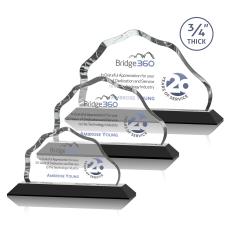 Hagen Full Color Black Crystal Trophy - Crystal Trophies
