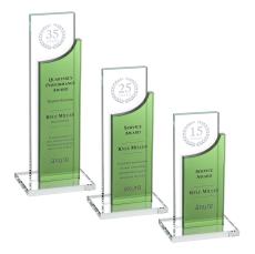 Tuttle Green Rectangle Crystal Trophy - Crystal Trophies